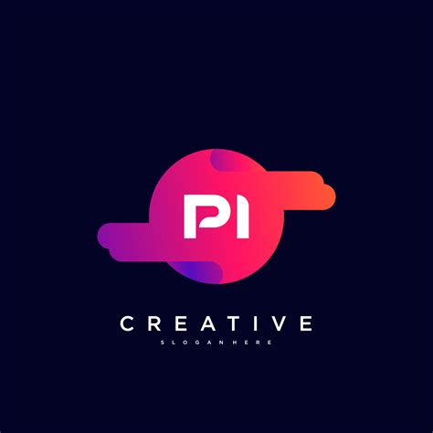 PI Initial Letter Colorful logo icon design template elements Vector ...