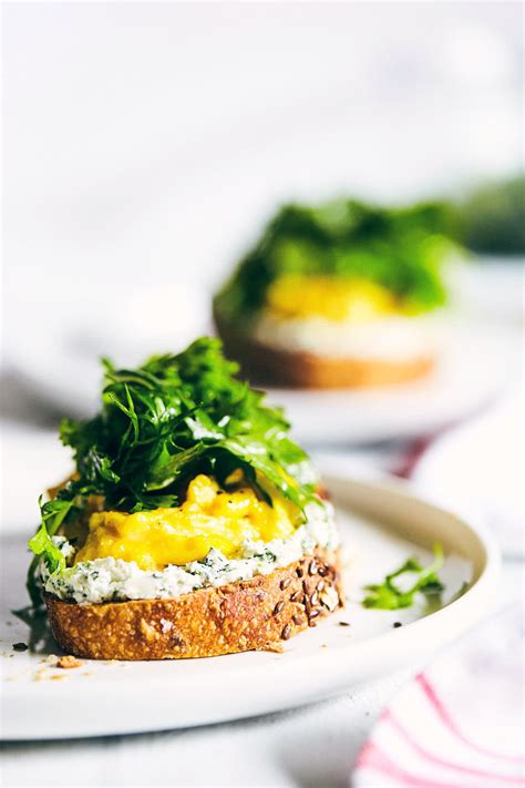 Scrambled Eggs and Herbed Goat Cheese Toast - Evergreen Kitchen