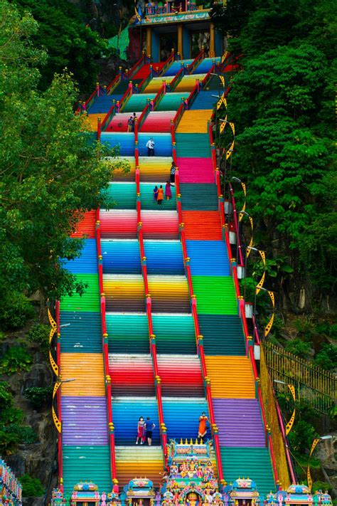 Colorful Stairs of Batu Caves · Free Stock Photo