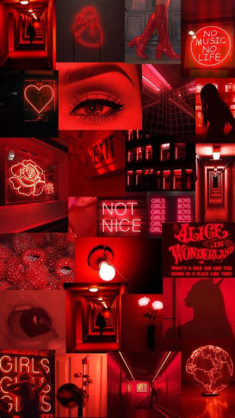 Red Aesthetic Collage Computer Wallpaper : Tons of awesome aesthetic ...