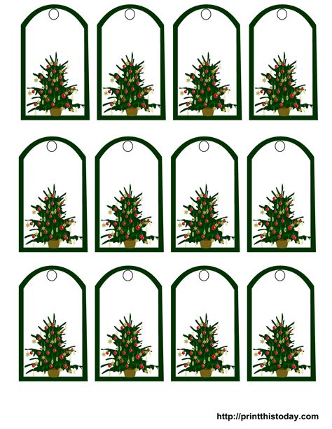 Free Printable Christmas Gift Tags featuring Christmas Tree