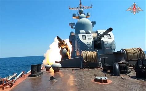 Russian corvette Ivanovets fires supersonic missile on Ukrainian corvette Ternopil