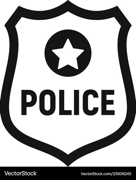 Police gold emblem icon simple style Royalty Free Vector