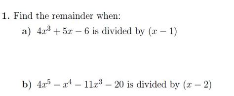 The remainder theorem worksheet (with solutions) | Remainder theorem ...