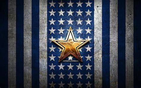 Dallas Cowboys flag, NFL, blue white metal background, american football team, HD wallpaper | Peakpx