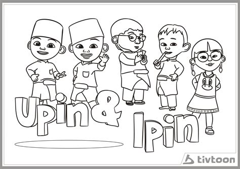 10 Mewarnai Gambar Upin Ipin