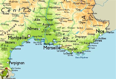 Map of Marseille area - Map of Marseille and surrounding area (Provence-Alpes-Côte d'Azur - France)