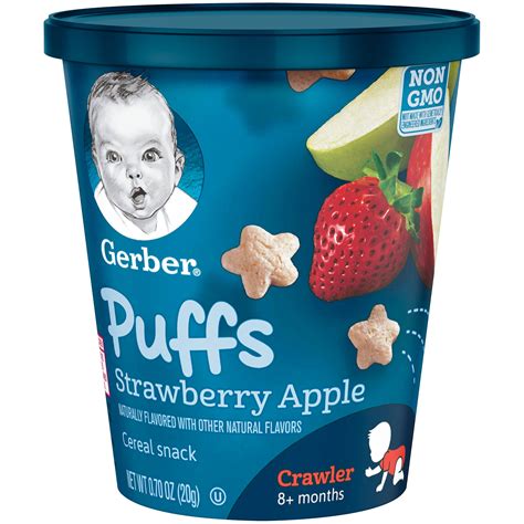 (8 Pack) Gerber Puffs Strawberry Snack Cup 0.70 oz. - Walmart.com - Walmart.com