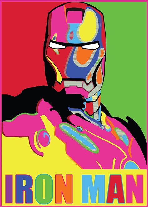 Iron Man HOPE POP ARTE Marvel Cartel grande A1 Capitán América | Etsy