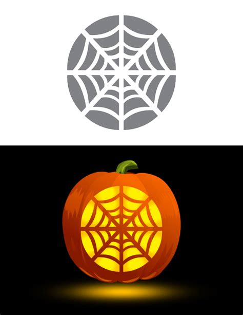 Printable Spider Web Pumpkin Stencil