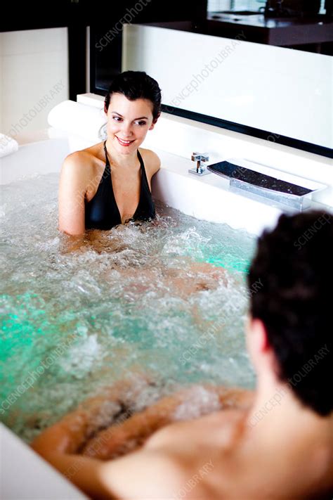 Couple in spa - Stock Image - C031/3701 - Science Photo Library