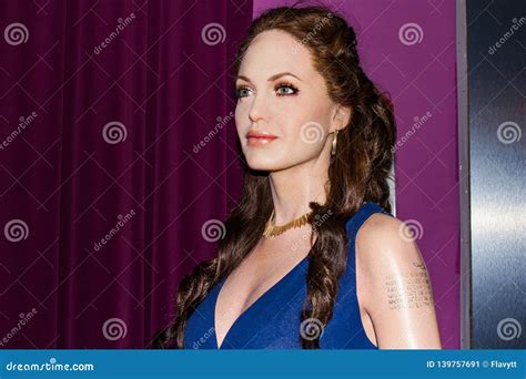 Angelina Jolie Wax Portrait, Madame Tussaud`s Museum Vienna Editorial ...