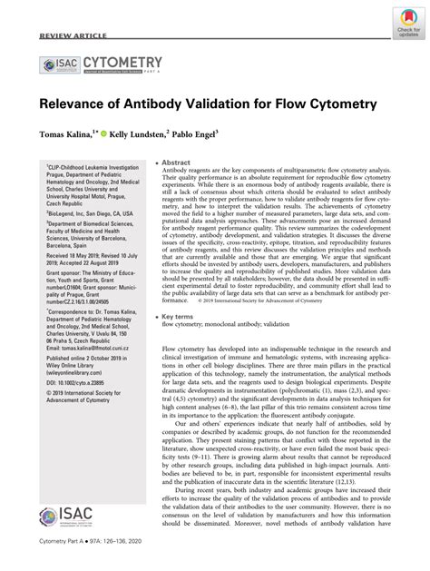 (PDF) Relevance of Antibody Validation for Flow Cytometry