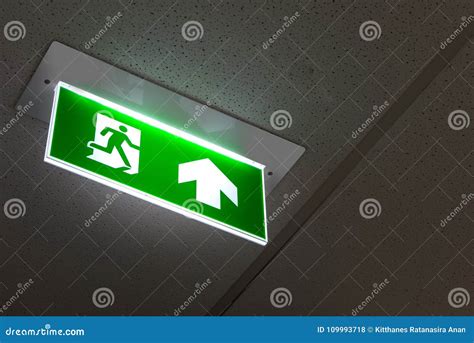 Fire Exit ,green Emergency Exit Sign Stock Photo - Image of illuminated ...