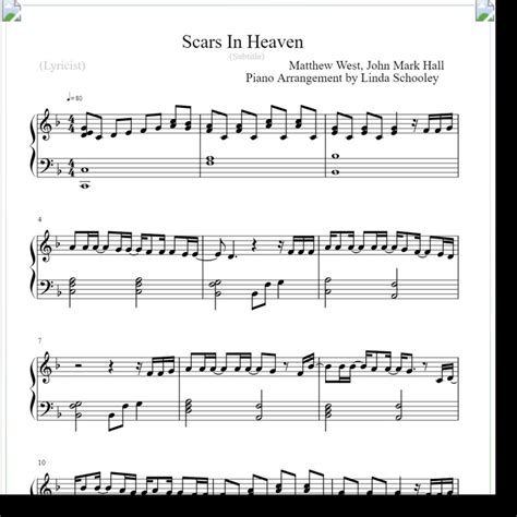 Scars In Heaven Sheet Music by Casting Crowns for Piano/teclado ...