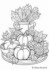 Thanksgiving Feast Coloring Page » Free Download Artus Art sketch template