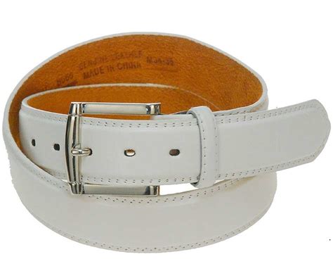 White Leather Belt #BT027W | White leather, Womens leather belt, Leather