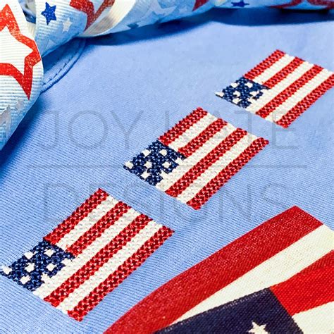 American Flag Cross Stitch Trio Embroidery Design - Joy Kate Designs