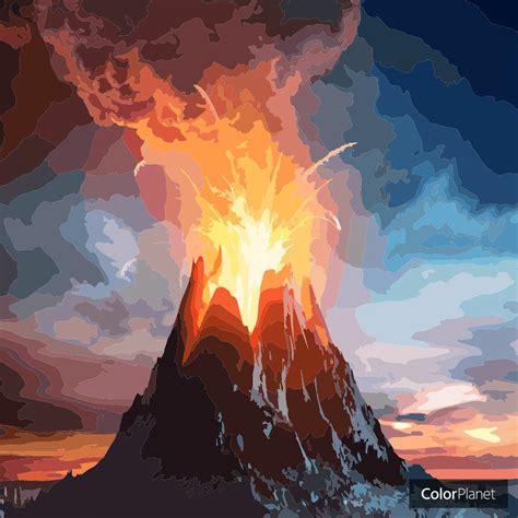 Coloring eruption volcano pictures | Volcano pictures, Volcano drawing, Volcano