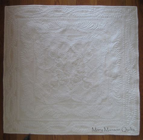 Mary Manson Quilts: White Wholecloth Quilt Finished! Help from The ...