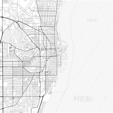 Vector PDF map of Racine, Wisconsin, United States - HEBSTREITS ...