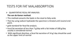 Tests for malabsorption | PPT