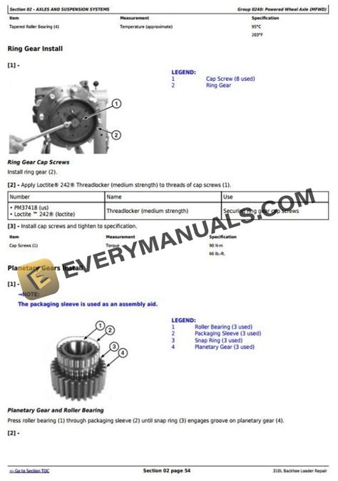 John Deere 310L Backhoe Loader Repair Technical Manual TM13294X19