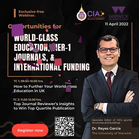 Opportunities for World-Class Education, Tier-1 Journals, & International funding – ศูนย์กิจการ ...