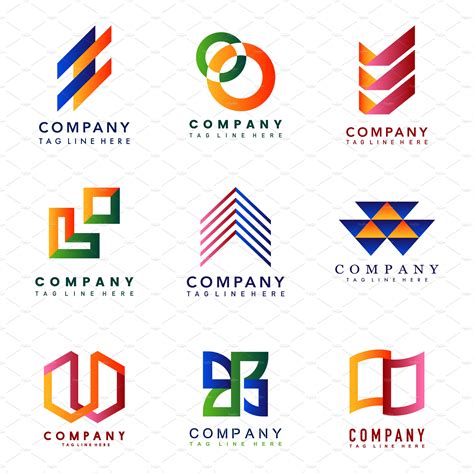 Set of company logo design ideas | Background Graphics ~ Creative Market