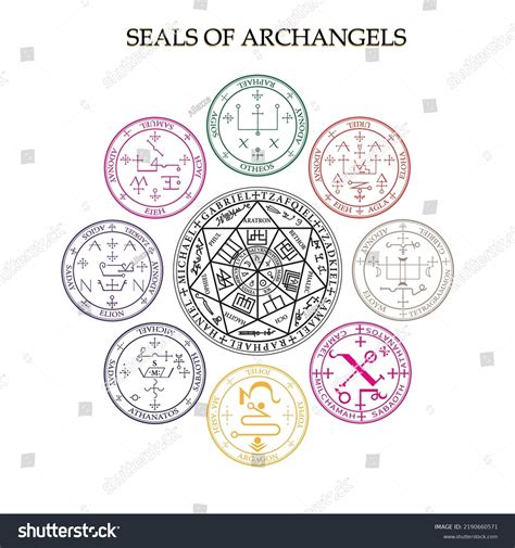 Solomons Seals Archangel Seals Sigils Isolated Stock Vector (Royalty ...