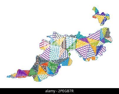 Guana Island map. Map of Guana Island in dotted style. Borders of the ...