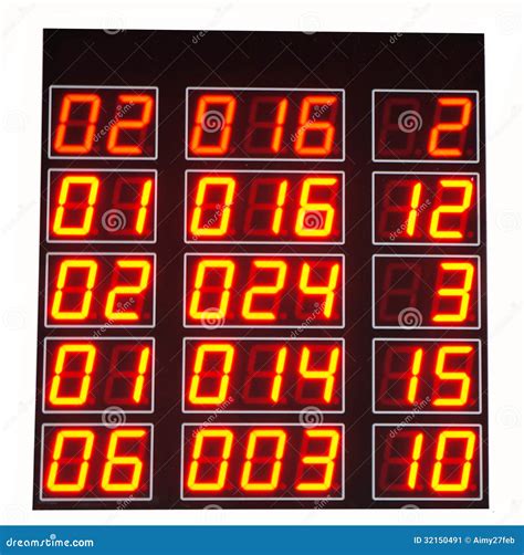 Red LED Numbers of Electronic Numbers Board Stock Image - Image of ...