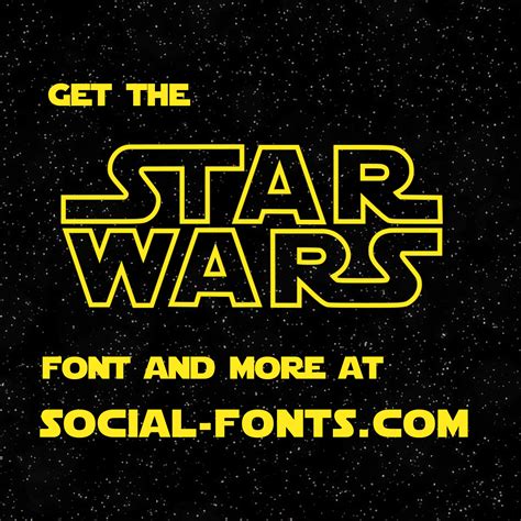 Get the Star wars font and more at social-fonts.com! | Star wars font, Star wars, War