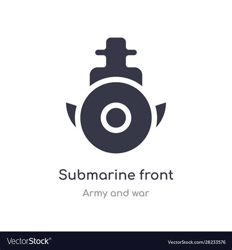 Submarine front view icon isolated Royalty Free Vector Image