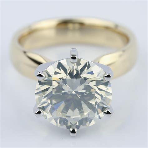 4 Carat Diamond Solitaire Ring In Yellow Gold