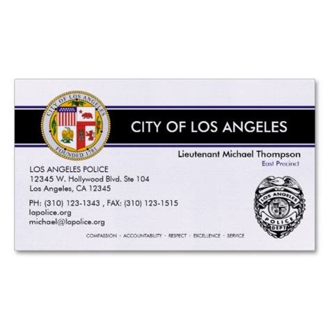 LAPD Police Officer Business cards. Funny "fake" LAPD business cards. Add your name, number and ...