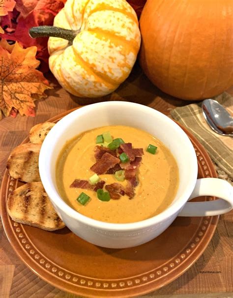 Roast Pumpkin Soup with Bacon - My Turn for Us