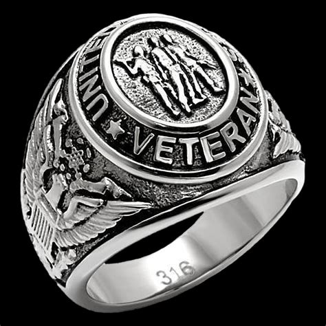 Stainless Steel Men's US Army Veteran Signet Ring | Australia – Silver Steel