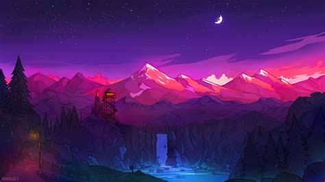 1366x768 Colorful Mountains Night Minimal 8k Laptop HD ,HD 4k ...