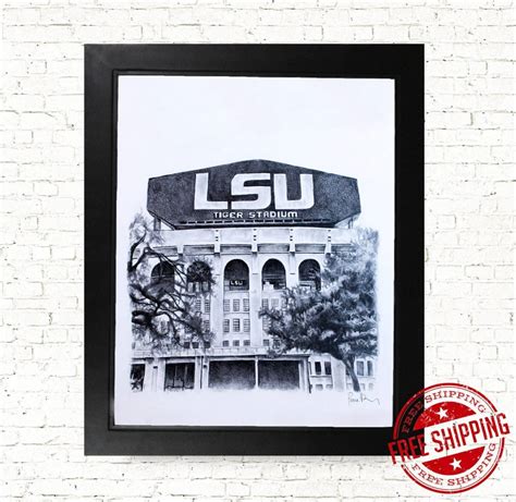 Lsu Decor Gift Lsu Football Room Decor Lsu Sketch Back Gift Lsu ...