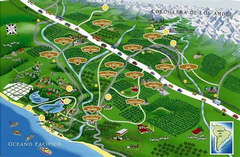 Map of wine region Curico - Chile | Wine region, Chile, Map