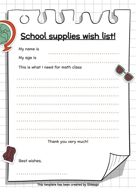 Classroom Supplies Wish List for Kids