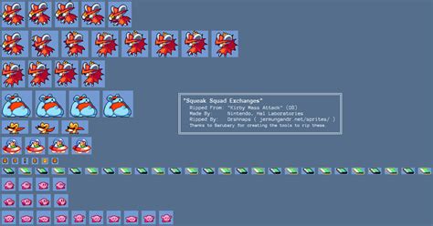 The Spriters Resource - Full Sheet View - Kirby Mass Attack - Squeak Squad