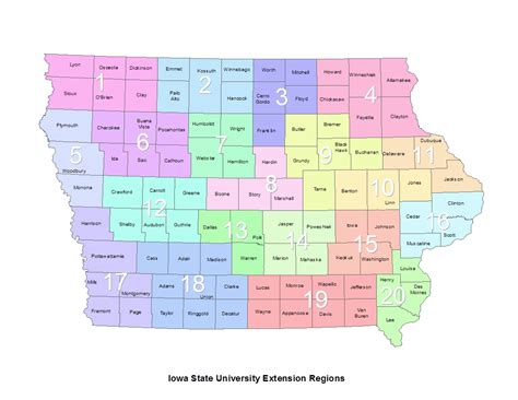 Iowa State University Extension Regions | Iowa Community Indicators Program