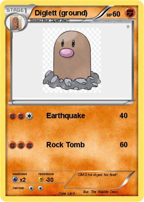 Pokémon Diglett ground - Earthquake - My Pokemon Card