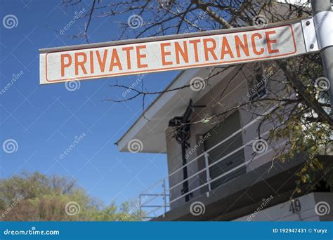 Private entrance sign stock image. Image of town, home - 192947431