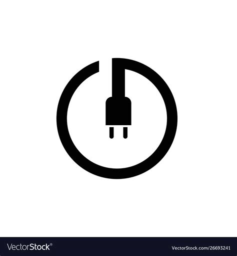 Power button icon logo element Royalty Free Vector Image