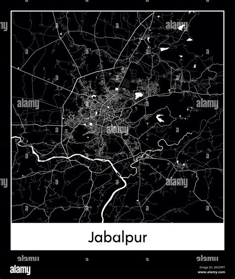 Minimal city map of Jabalpur (India Asia)Minimal city map of Jabalpur ...