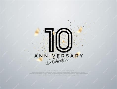 Premium Vector | Simple line design for 10th anniversary celebration premium vector for poster ...