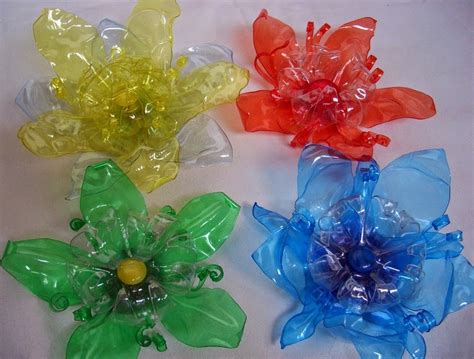 Recycle 'flower' craft with plastic bottle ~ Creative Art and Craft Ideas